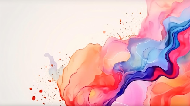 Minimalistic watercolor abstract 3d fluid web banner background