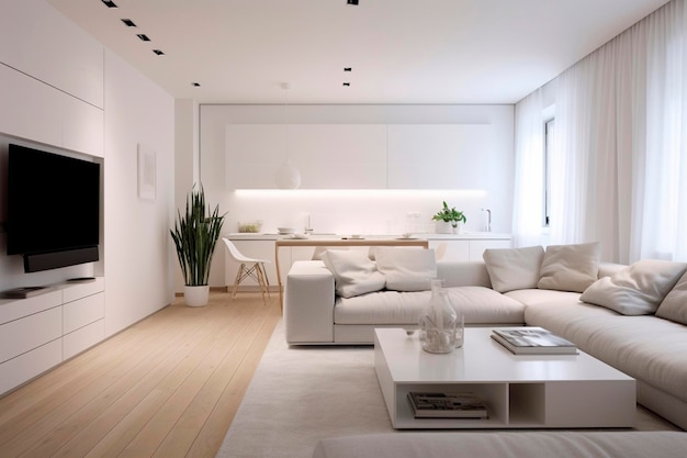 Minimalistic white interior AI Generated