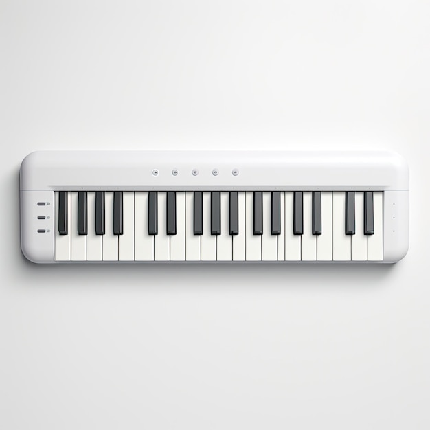 ミニマルな白い鍵盤楽器