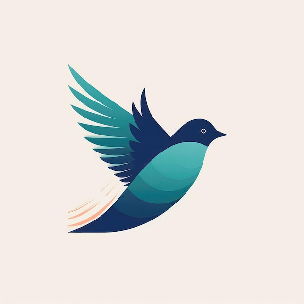 Minimalistisch beeld van Bird In Flight Logo Generatieve AI