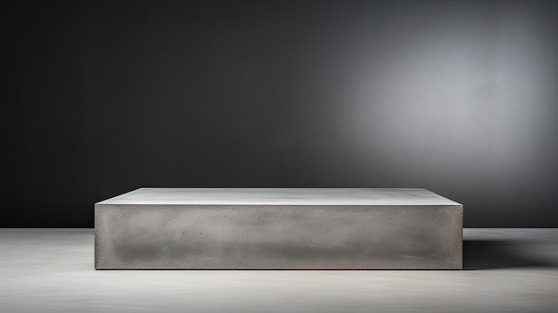 Minimalistisch betonnen podium voor meubelpresentatie in koel grijs
