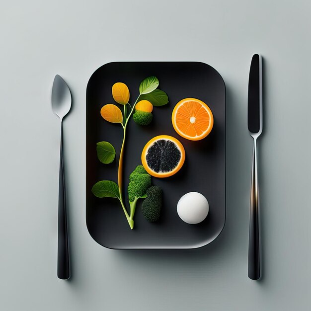 Minimalistisch bord veganistisch eten