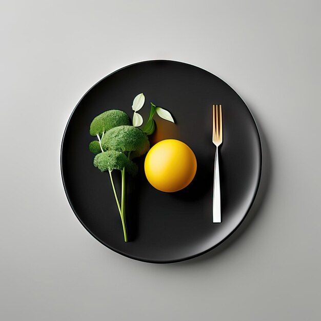 Minimalistisch bord veganistisch eten