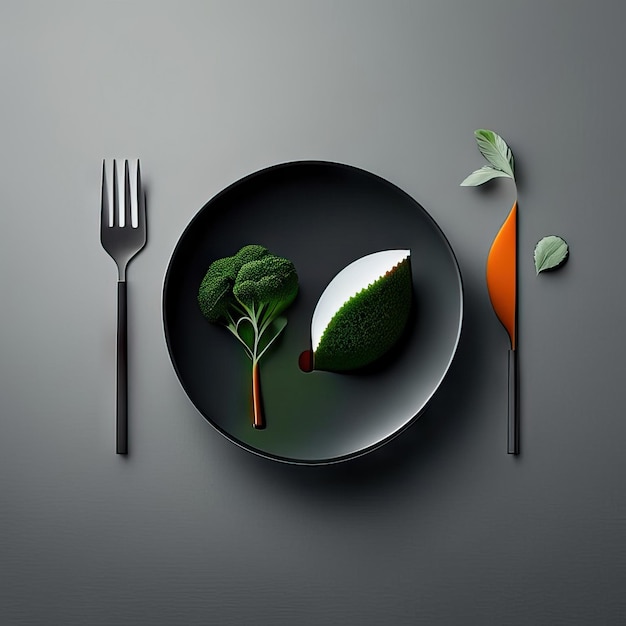 Minimalistisch bord veganistisch eten