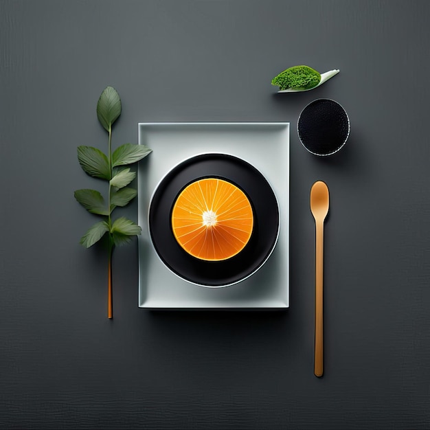 Minimalistisch bord veganistisch eten