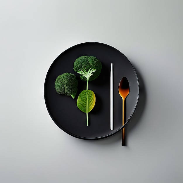 Minimalistisch bord veganistisch eten