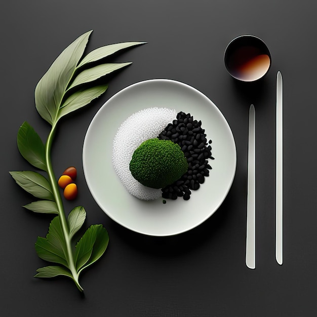 Minimalistisch bord veganistisch eten