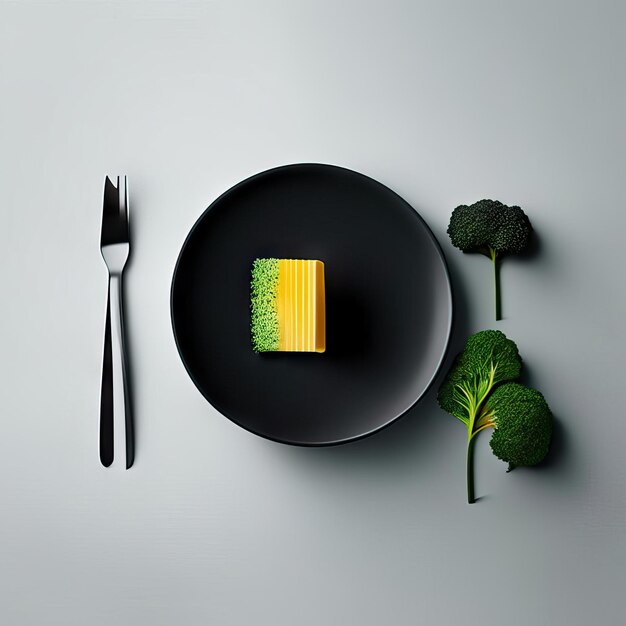 Minimalistisch bord veganistisch eten