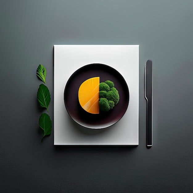 Minimalistisch bord veganistisch eten