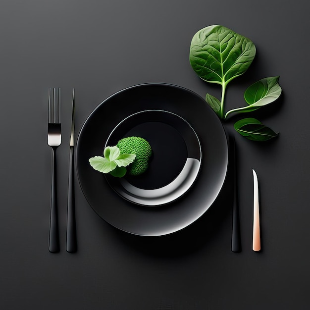 Minimalistisch bord veganistisch eten