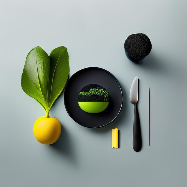 Minimalistisch bord veganistisch eten