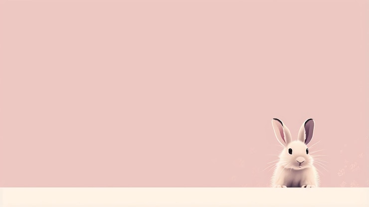 Foto minimalistisch bunny behang roze lege ruimte met dromerige afbeeldingen