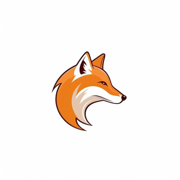 Minimalistisch Fox-logo Levendig cartoonachtig dierenportretontwerp