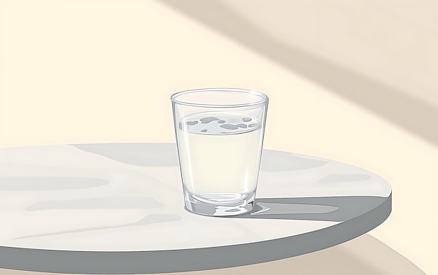 Minimalistisch glas water op tafelkunst