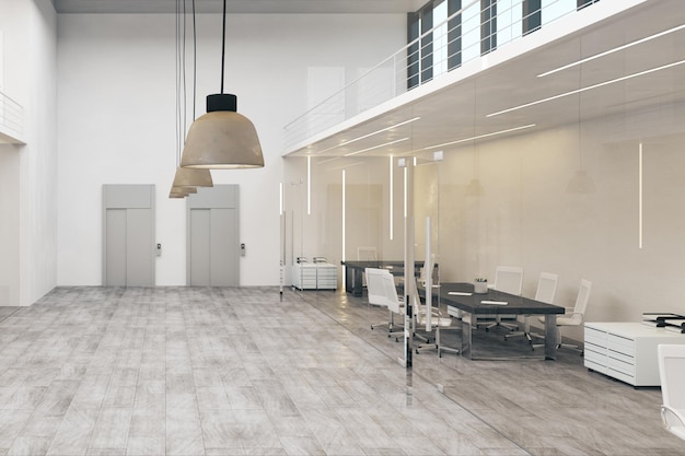 Minimalistisch kantoorinterieur