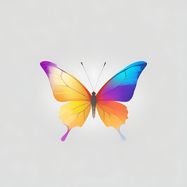 Minimalistisch kleurrijk vlinderlogo