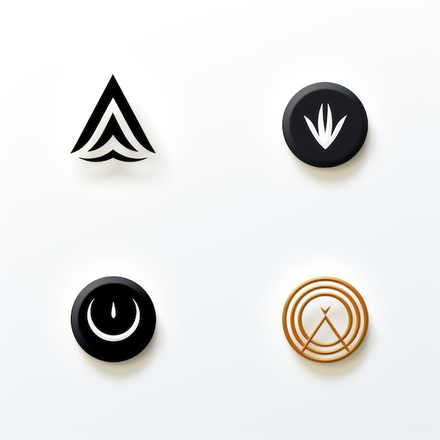 Minimalistisch logo-ontwerp en variaties op witte achtergrond