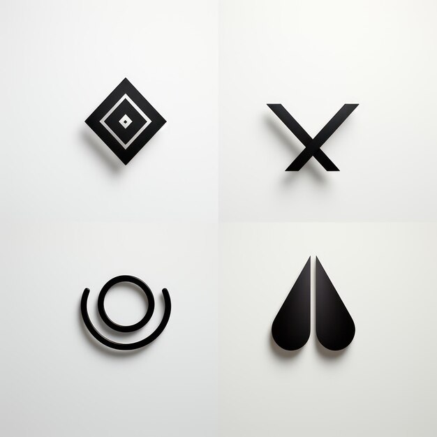 Foto minimalistisch logoontwerp en variaties op witte achtergrond