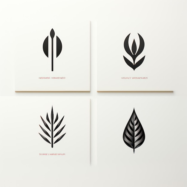 Foto minimalistisch logoontwerp en variaties op witte achtergrond