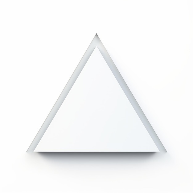 Minimalistisch Octane Render Style Driehoek teken op witte achtergrond