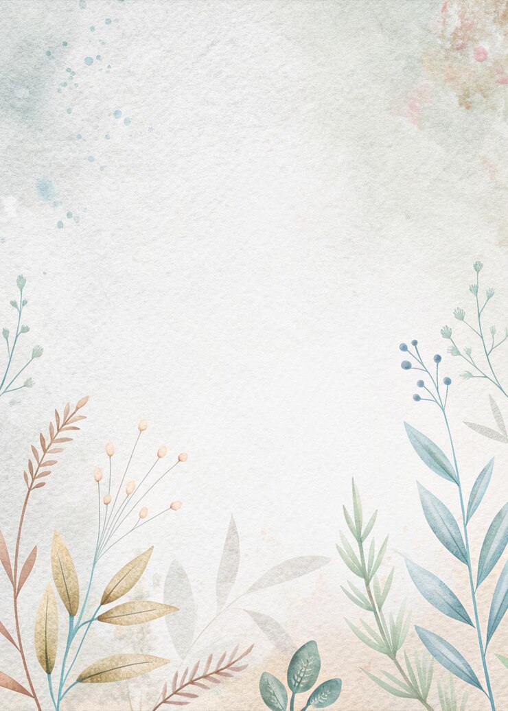 Foto minimalistisch ontwerp met delicate pastel kruiden en bladeren op een witte achtergrond