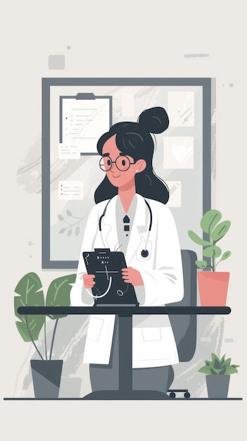 Minimalistisch ontwerp van de telehealth van de dokter