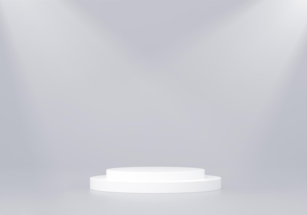 Minimalistisch platform met highlights op witte achtergrond