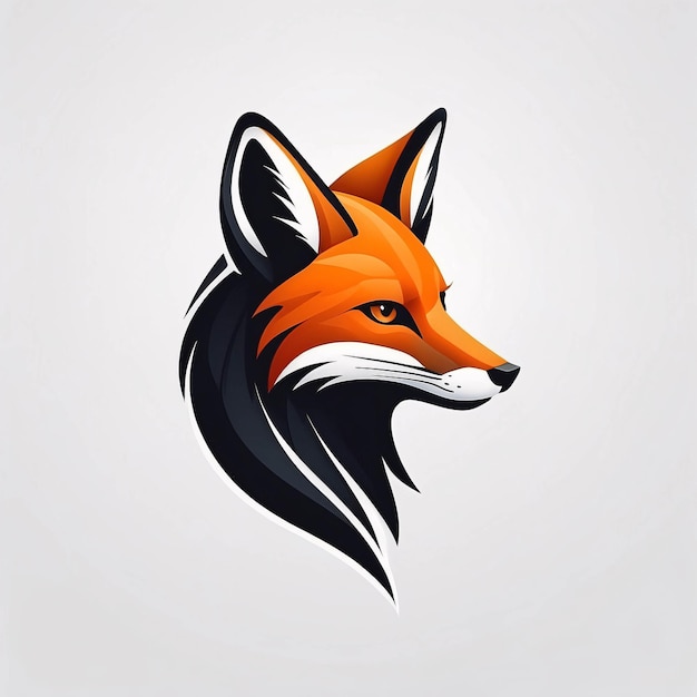 Minimalistisch slank en eenvoudig Fox Head Illustration Logo Design Idea