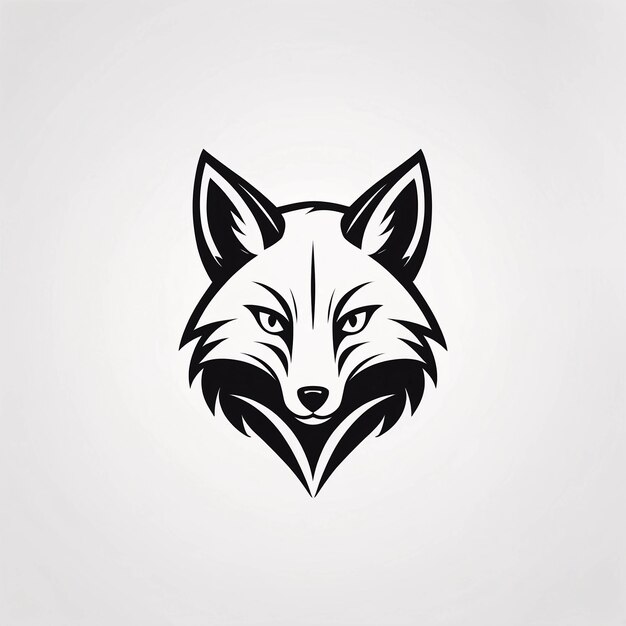 Minimalistisch slank en eenvoudig Fox Head Illustration Logo Design Idea