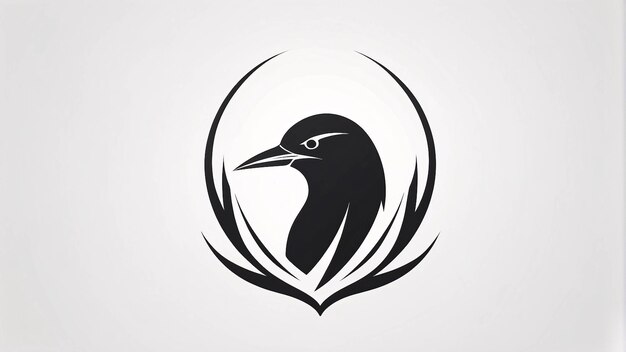 Minimalistisch slank en eenvoudig vogel illustratie logo ontwerp idee