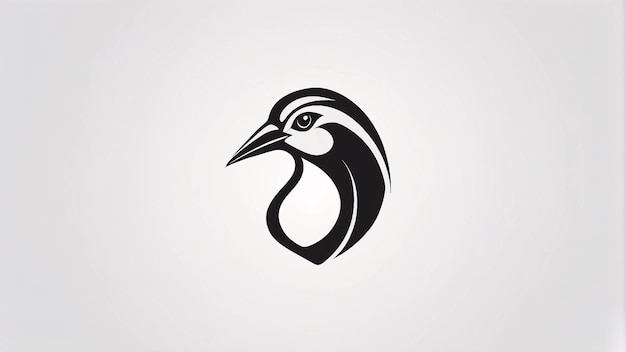Minimalistisch slank en eenvoudig vogel illustratie logo ontwerp idee
