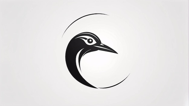 Minimalistisch slank en eenvoudig vogel illustratie logo ontwerp idee