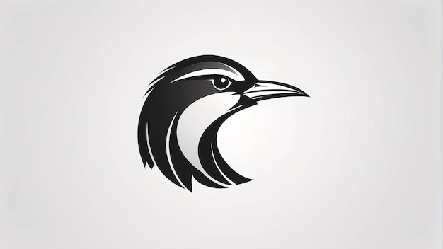 Minimalistisch slank en eenvoudig vogel illustratie logo ontwerp idee