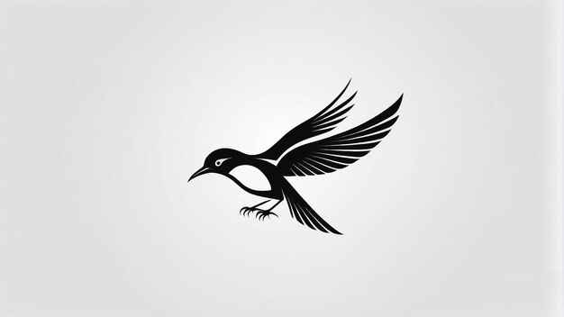 Foto minimalistisch slank en eenvoudig vogel illustratie logo ontwerp idee