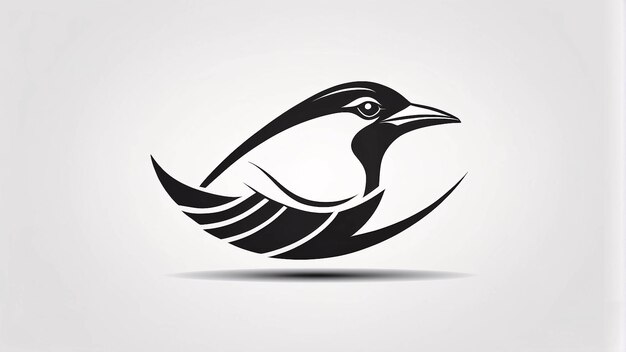 Foto minimalistisch slank en eenvoudig vogel illustratie logo ontwerp idee