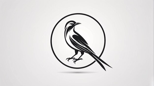 Foto minimalistisch slank en eenvoudig vogel illustratie logo ontwerp idee