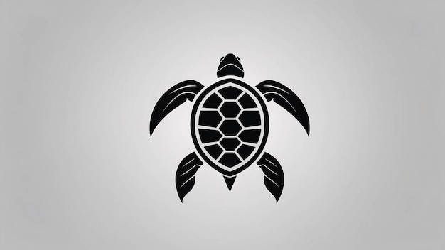 Minimalistisch slank en eenvoudig zwart-wit Trutle Line Art Illustratie Logo Design Idea