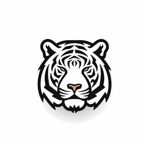 Minimalistisch Tiger Outline Icon Knap en Pixelperfect Design