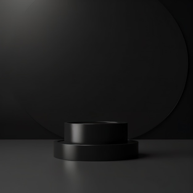 Minimalistisch zwart geometrisch voetstuk voor productpresentatie