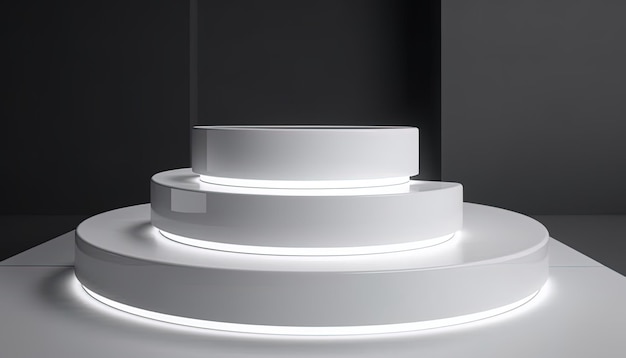 Minimalistische 3D illustratie met leeg podium of voetstuk voor productpresentatie Template mockup