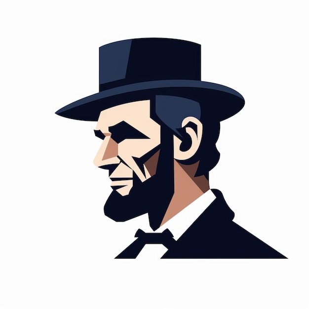 Foto minimalistische abe lincoln portret graphic voor logo design