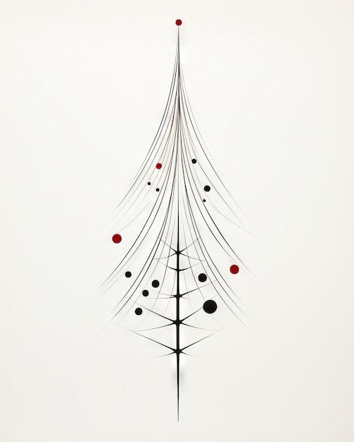 Foto minimalistische abstracte kalligrafie potlood tekening van kerstmis