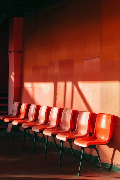 Minimalistische achtergrond van de stoel tussen licht en schaduw
