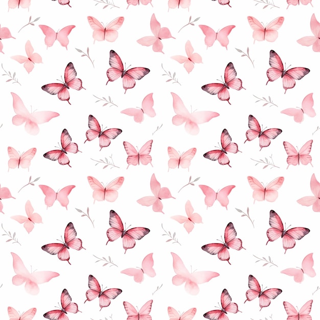 Minimalistische aquarel roze vlinders tegels delicaat insecten muurdecoratie
