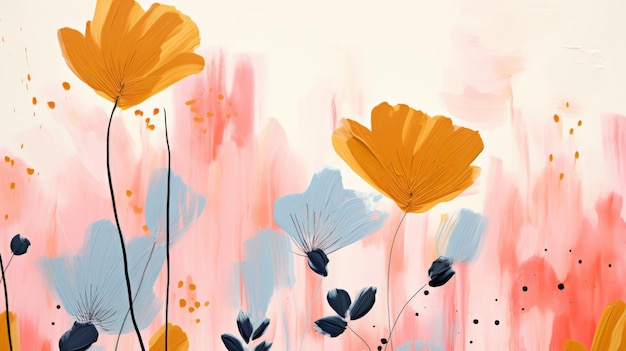 Minimalistische aquarelverf Aquarelle Bloemen