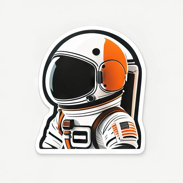 Minimalistische astronaut sticker