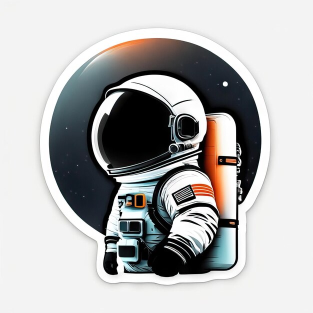 Foto minimalistische astronaut sticker