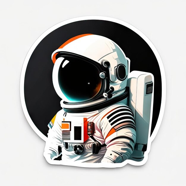 Minimalistische astronaut sticker