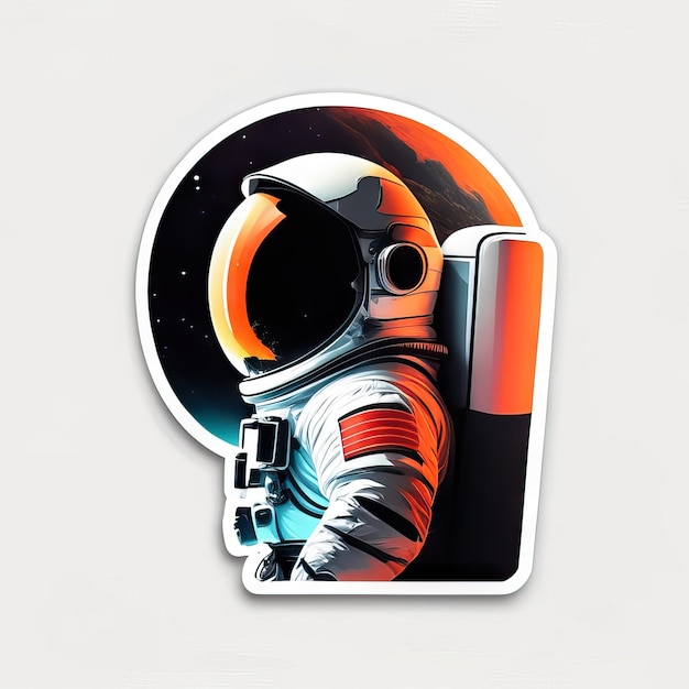 Minimalistische astronautensticker