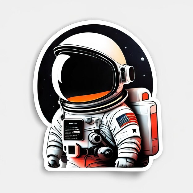 Minimalistische astronautensticker